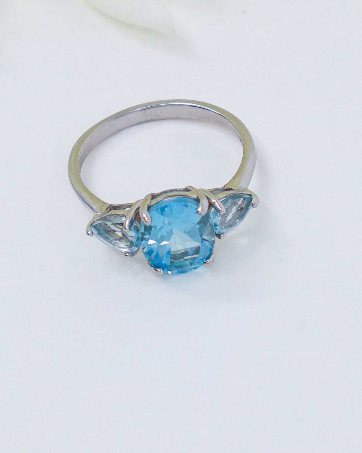 Blue Topaz Sterling Silver Ring – Sky Temple | Size 8