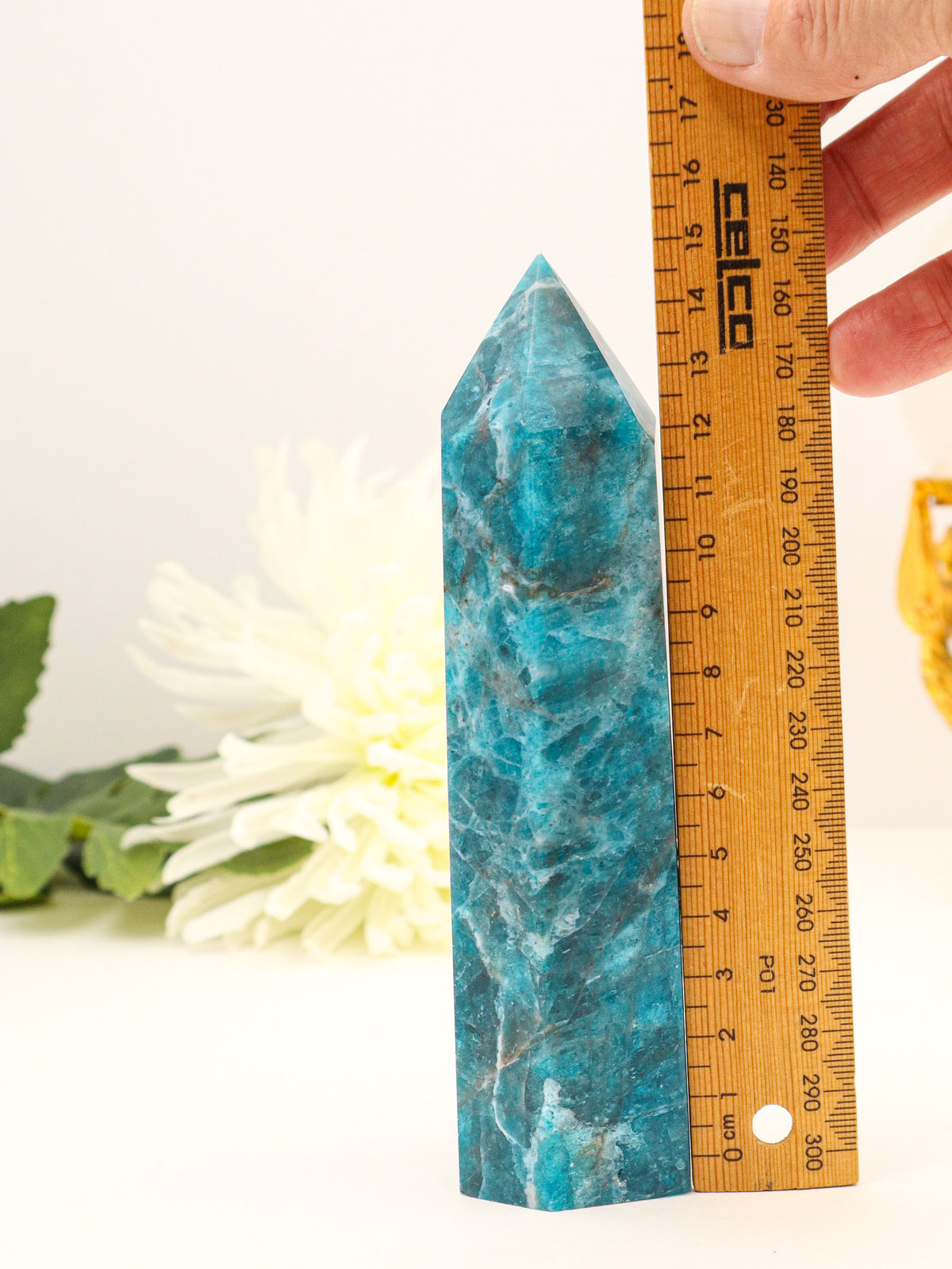 Blue Apatite Crystal Tower 476g – The Ocean of Possibilities | Motivation, Manifestation & Intuition