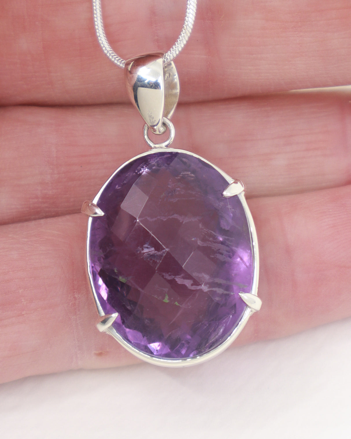 Brazilian Amethyst Sacred Wisdom Pendant – 0.925 Sterling Silver