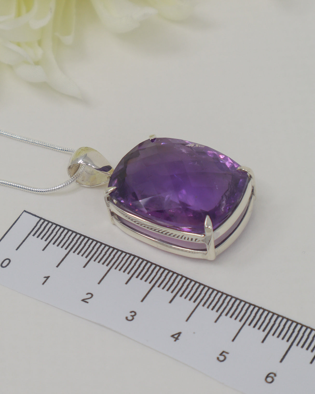 Brazilian Amethyst Sterling Silver Statement Pendant – Violet Temple