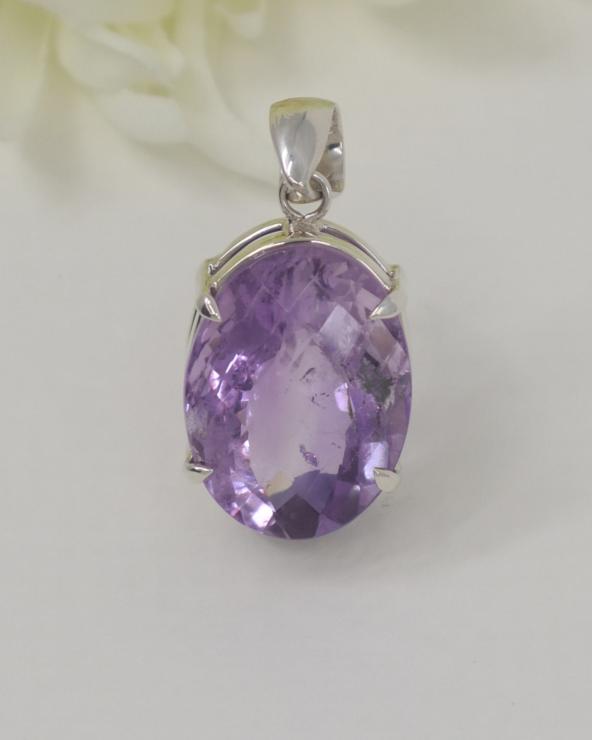 Brazilian Amethyst Sterling Silver Pendant – Lavender Spirit