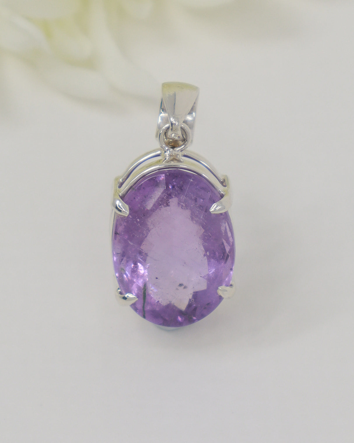 Brazilian Amethyst Sterling Silver Pendant – Lavender Light