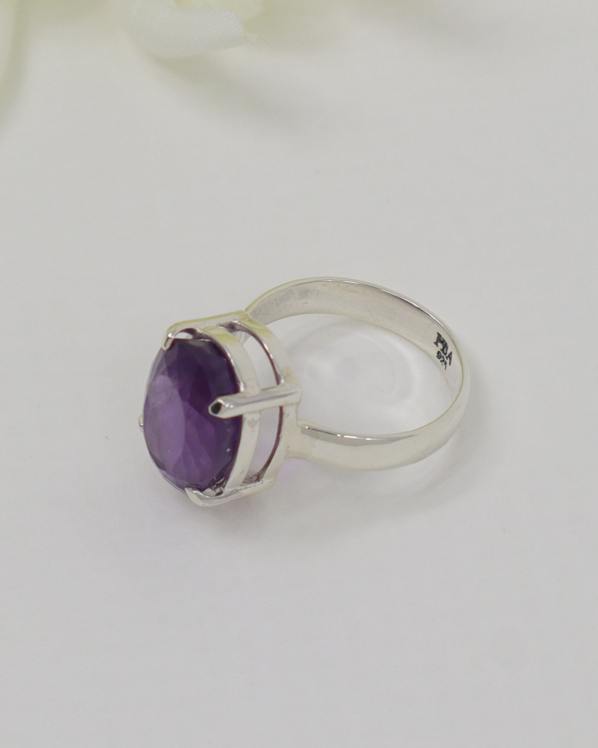 Brazilian Amethyst Sterling Silver Ring – Wisdom & Spiritual Clarity | Size 7