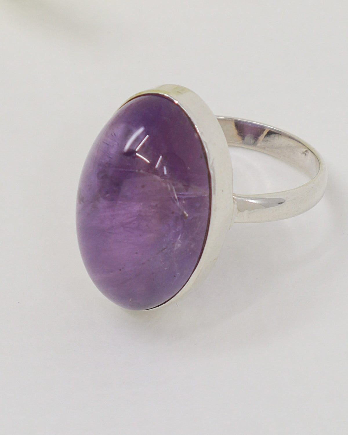 Brazilian Amethyst Cabochon Sterling Silver Ring | Size 9 | Inner Peace