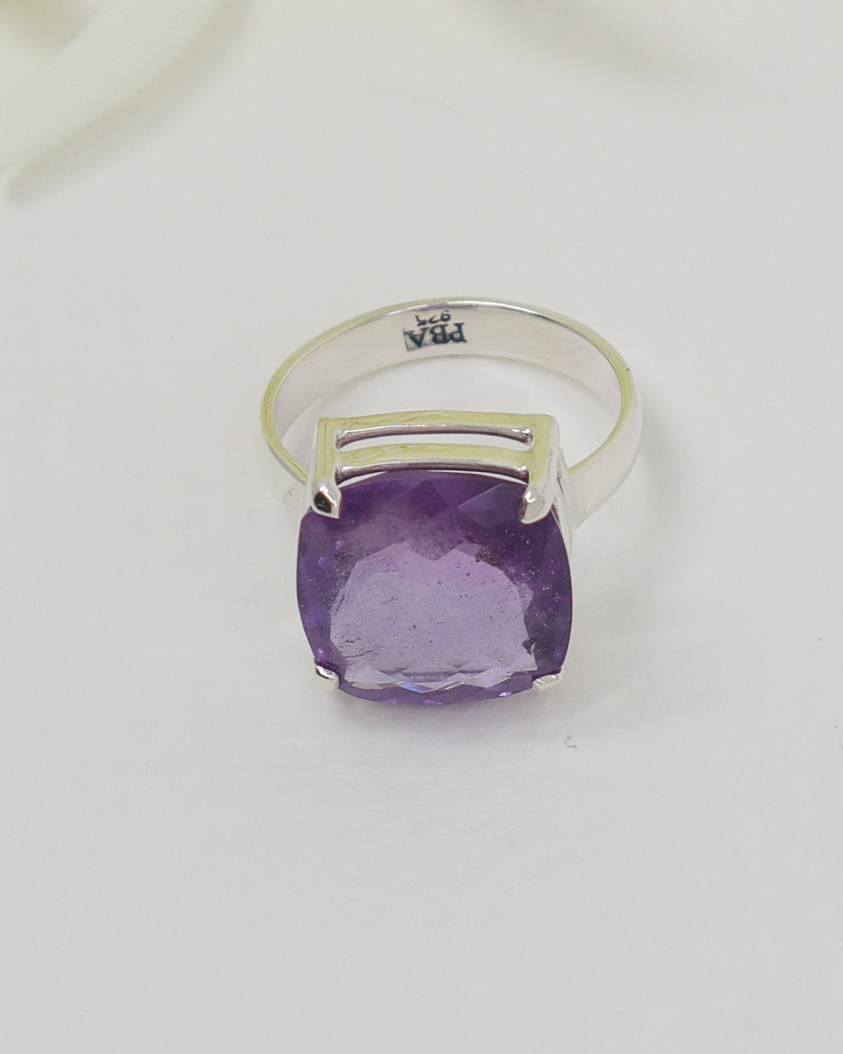 Brazilian Amethyst Sterling Silver Ring – Sacred Stillness | Size 6