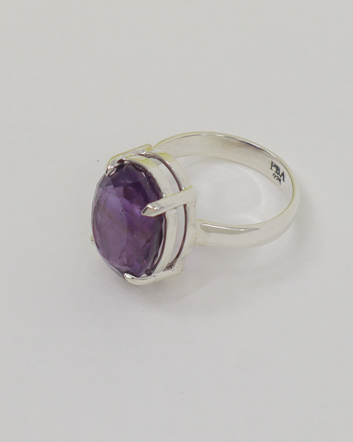 Brazilian Amethyst Sterling Silver Ring – Violet Wisdom | Size 6