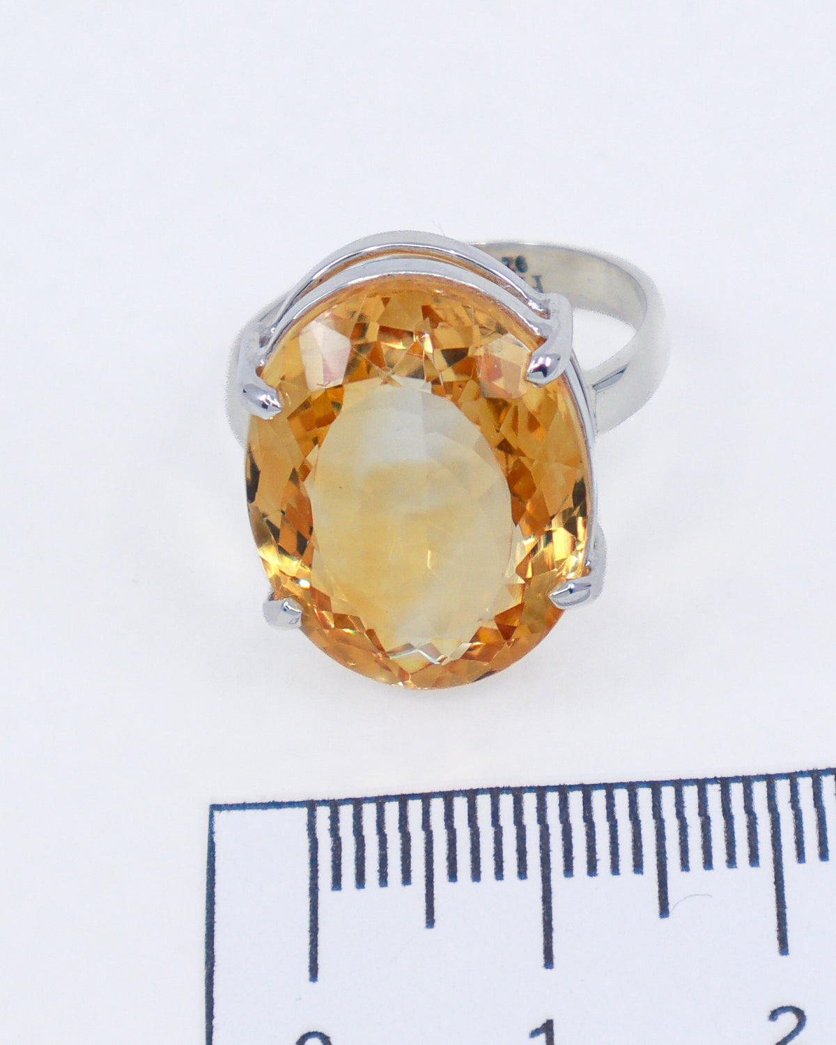 Brazilian Citrine Sterling Silver Ring Size 9 | Abundance & Success