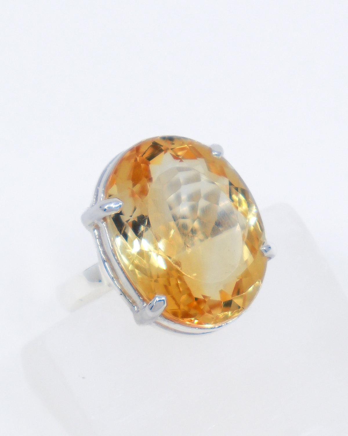 Brazilian Citrine Sterling Silver Ring Size 9 | Abundance & Success