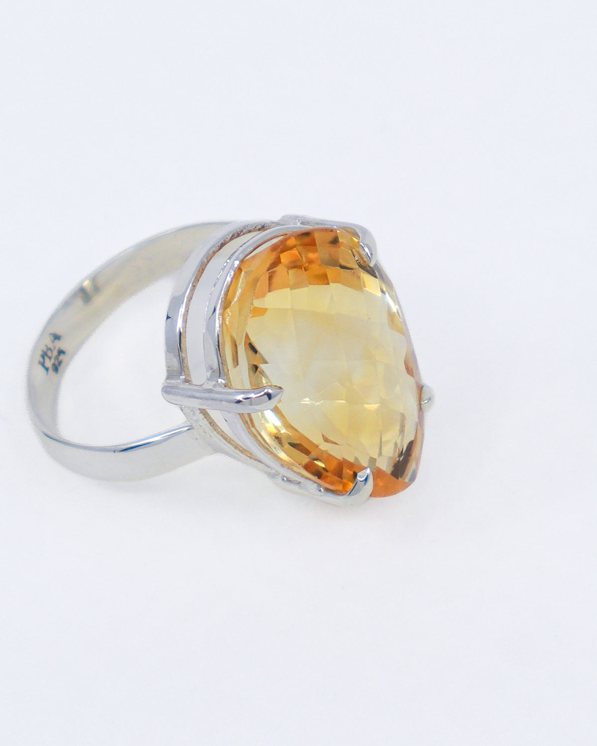 Brazilian Citrine Golden Oracle Sterling Silver Ring – Size 8