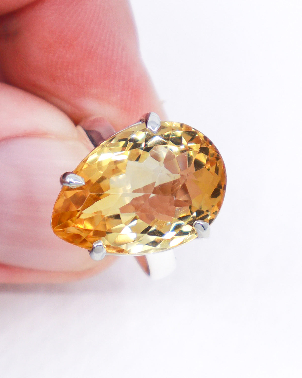 Brazilian Citrine Golden Oracle Sterling Silver Ring – Size 8