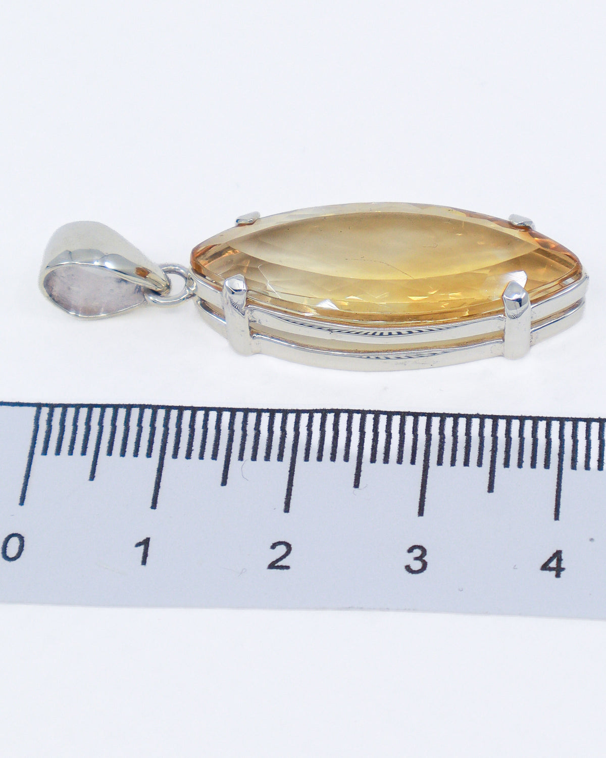 Brazilian Citrine “Solar Flame” Sterling Silver Pendant