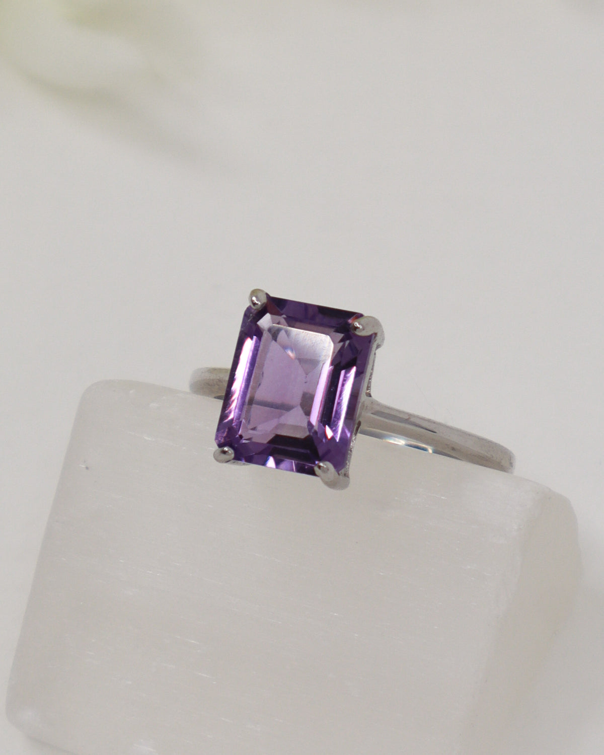 Brazilian Amethyst Sterling Silver Ring – Portal of Peace | Size 7