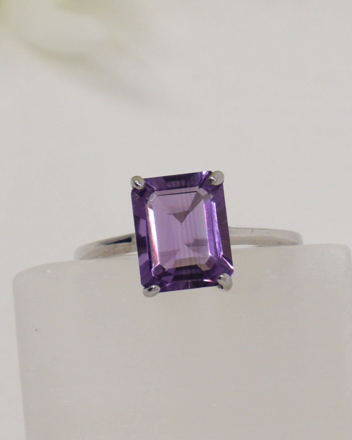 Brazilian Amethyst Sterling Silver Ring – Portal of Peace | Size 7