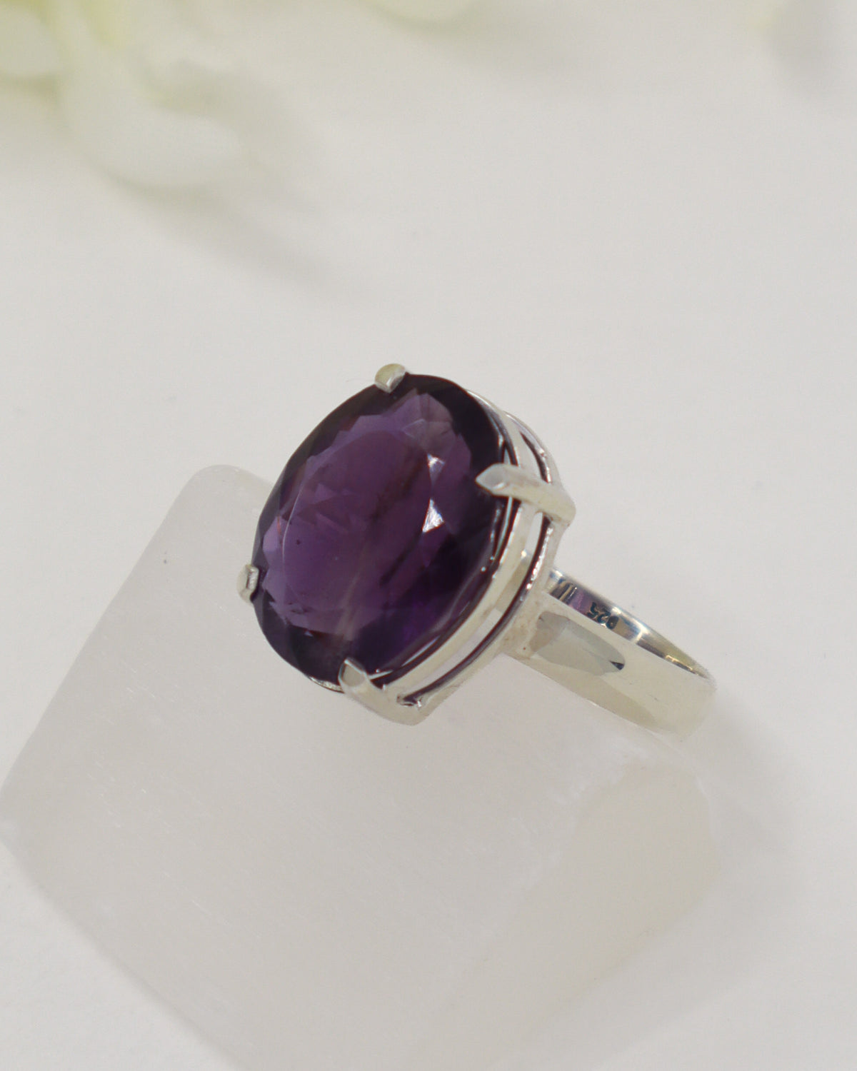 Brazilian Amethyst Sterling Silver Ring – Violet Wisdom | Size 9