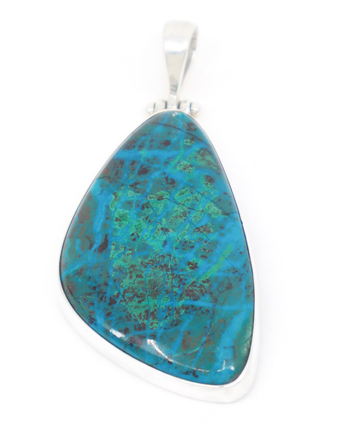 Chrysocolla Sterling Silver Pendant 6.4cm – The Ocean Oracle | Wisdom & Truth