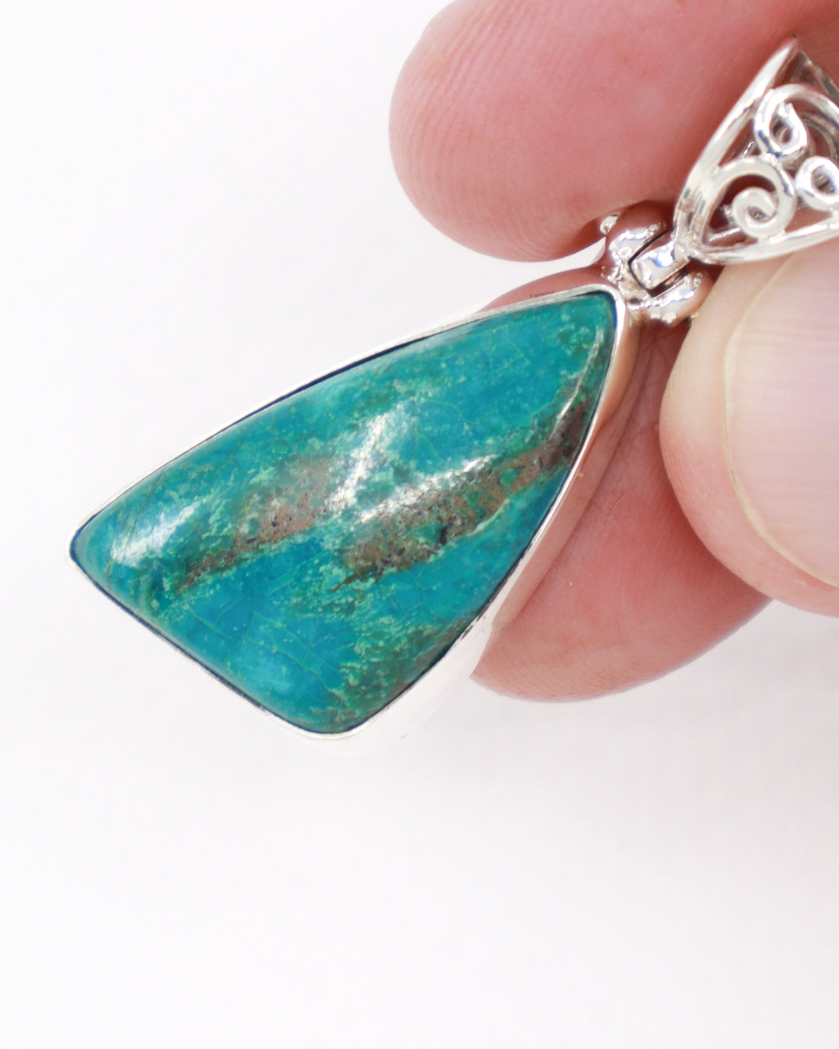 Chrysocolla Sterling Silver Pendant – The Voice of the Soul | Truth & Empowerment