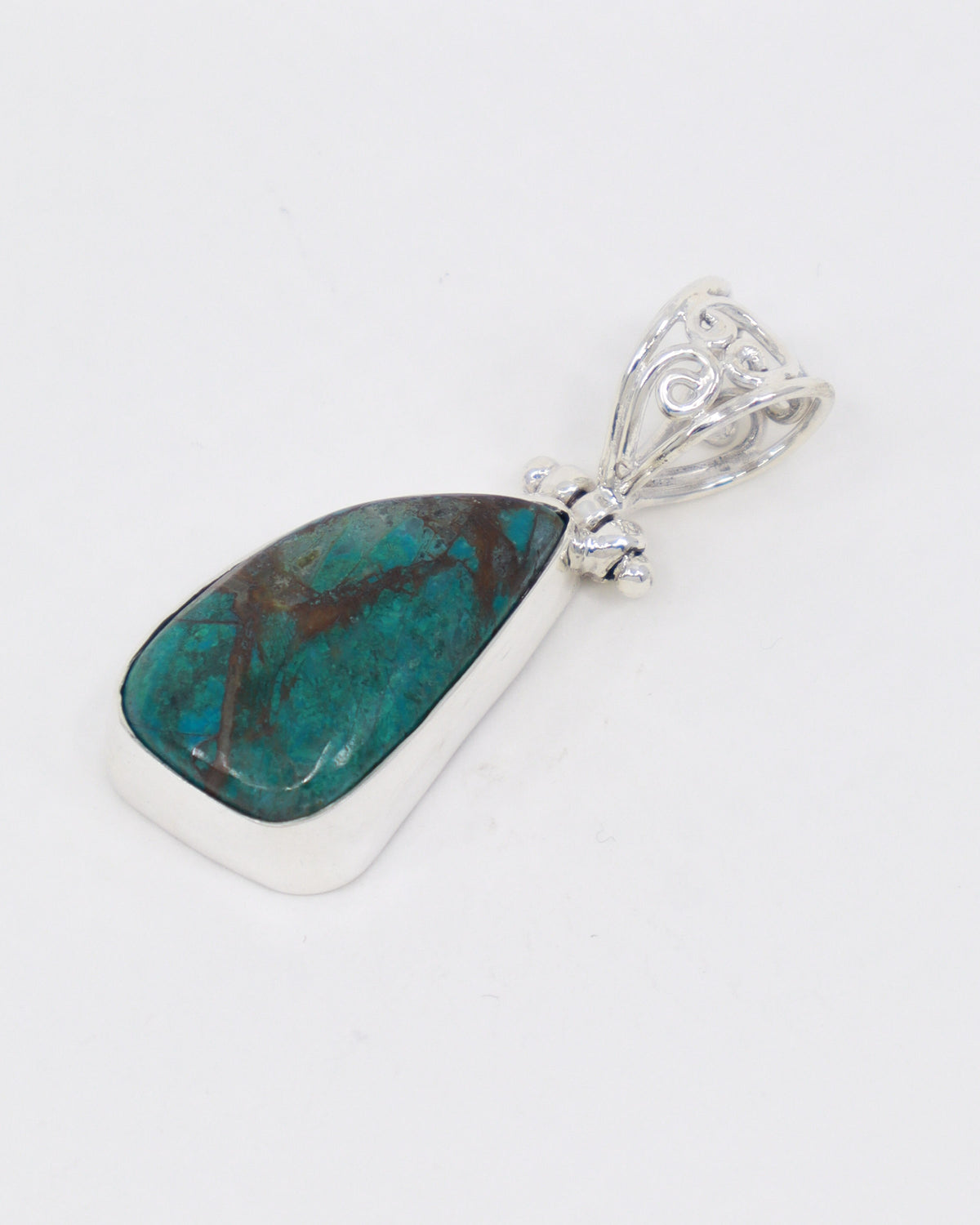 Chrysocolla Sterling Silver Pendant – The Earth & Ocean Talisman | Truth & Inner Wisdom