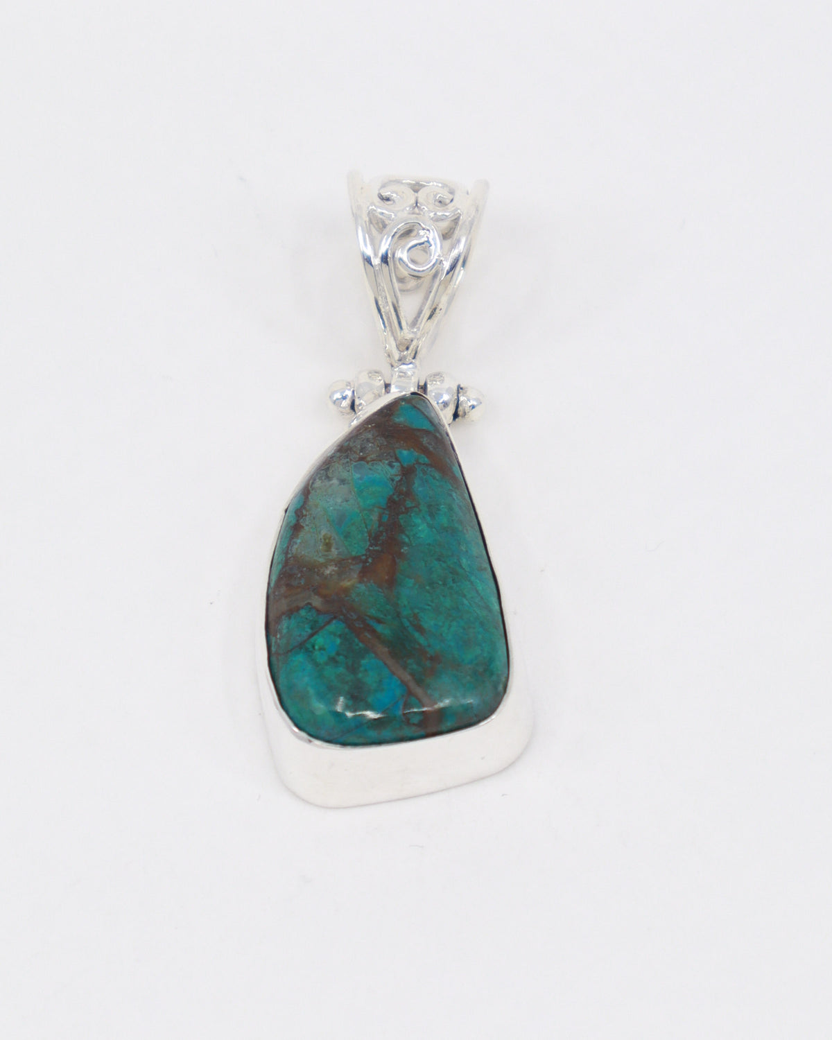 Chrysocolla Sterling Silver Pendant – The Earth & Ocean Talisman | Truth & Inner Wisdom