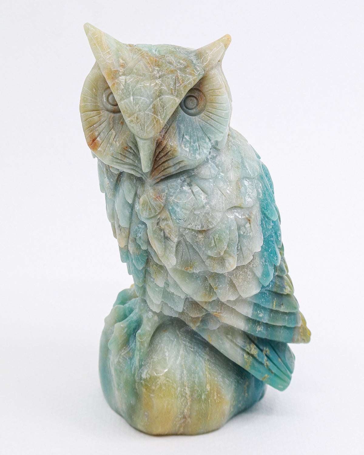 Amazonite Owl Carving 988g – The Guardian of Truth | Harmony, Wisdom & Intuition