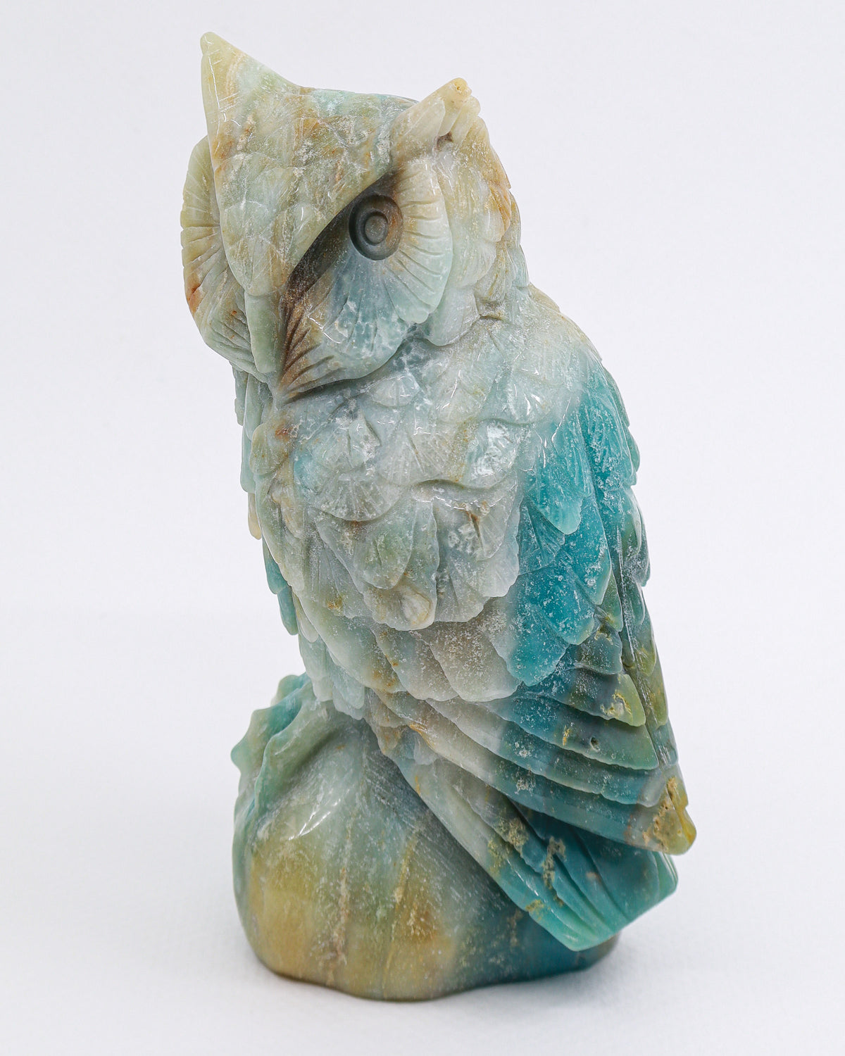 Amazonite Owl Carving 988g – The Guardian of Truth | Harmony, Wisdom & Intuition