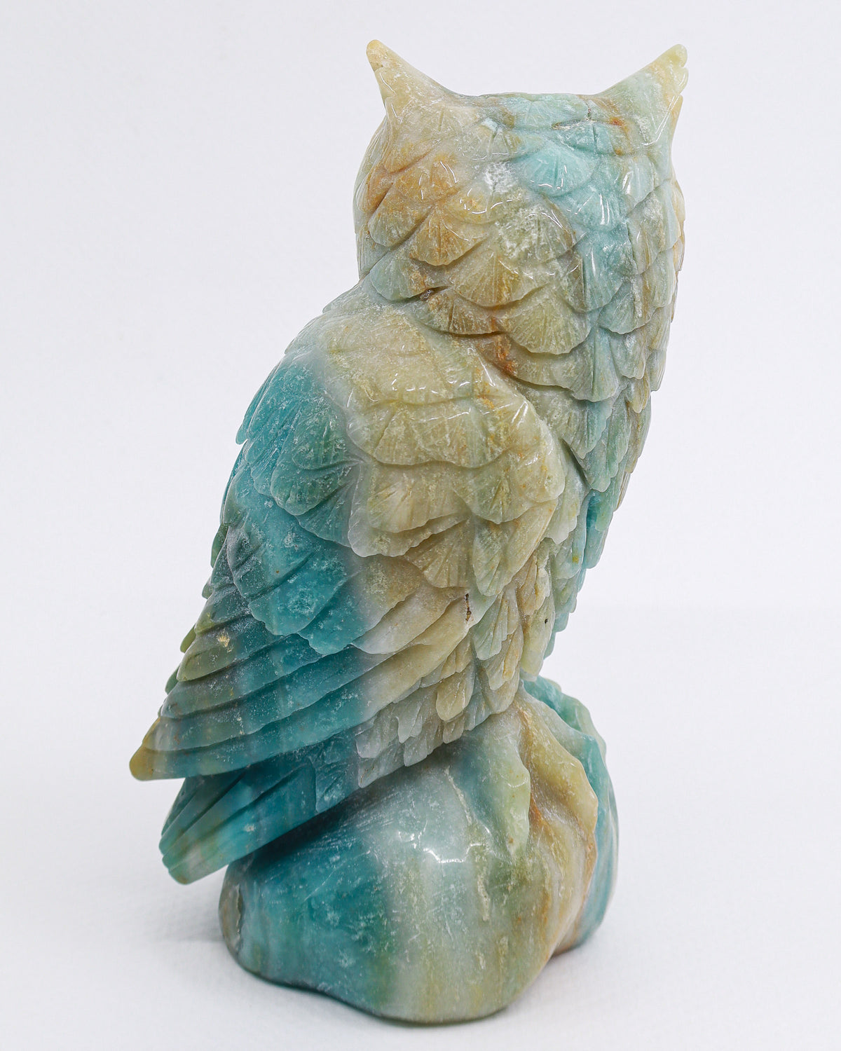 Amazonite Owl Carving 988g – The Guardian of Truth | Harmony, Wisdom & Intuition