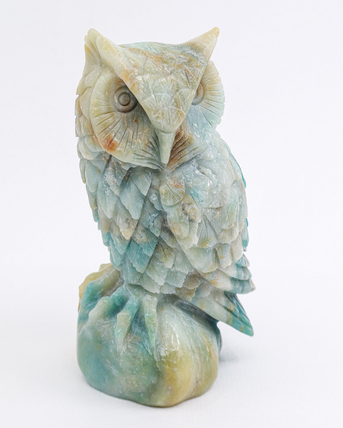 Amazonite Owl Carving 988g – The Guardian of Truth | Harmony, Wisdom & Intuition