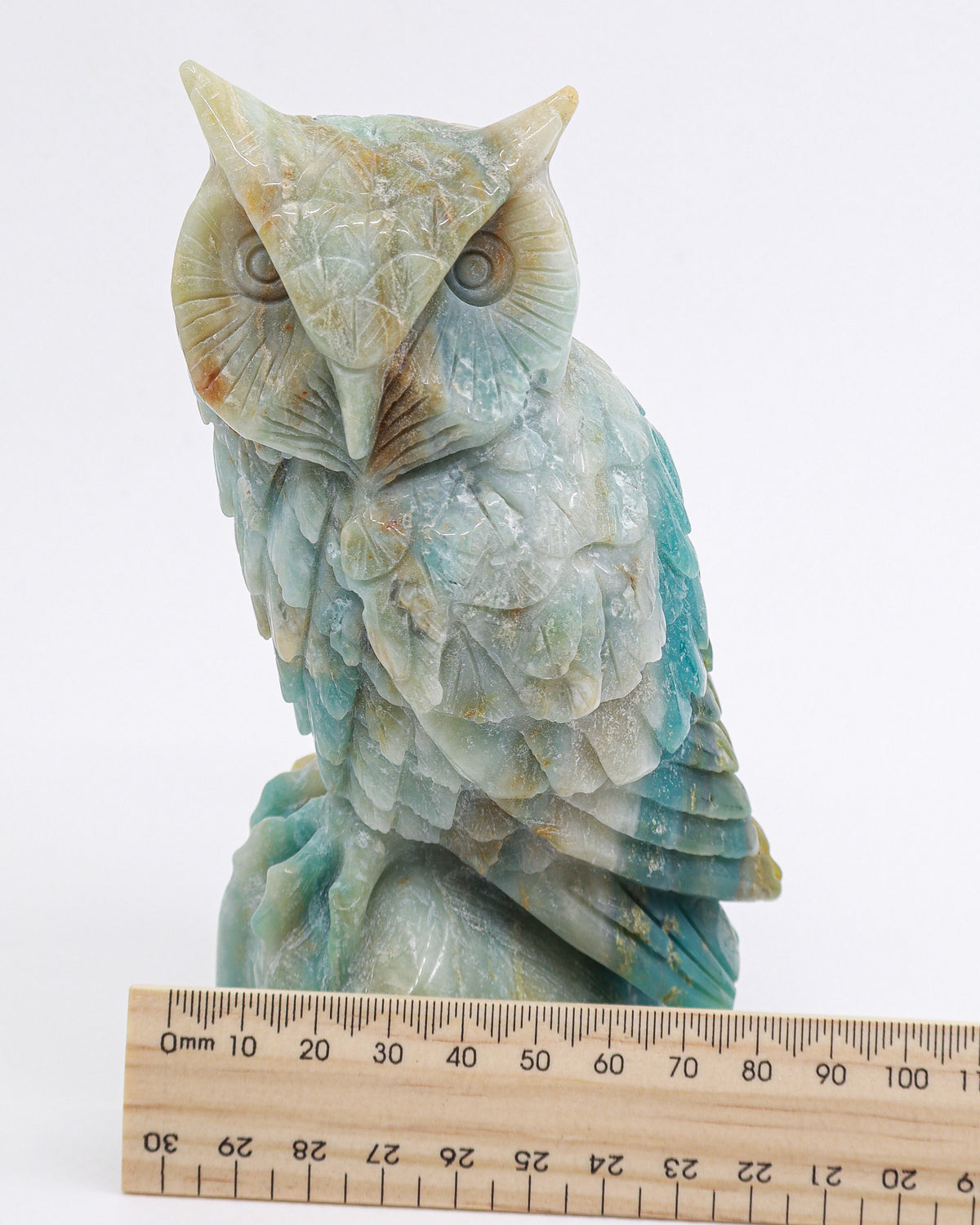 Amazonite Owl Carving 988g – The Guardian of Truth | Harmony, Wisdom & Intuition