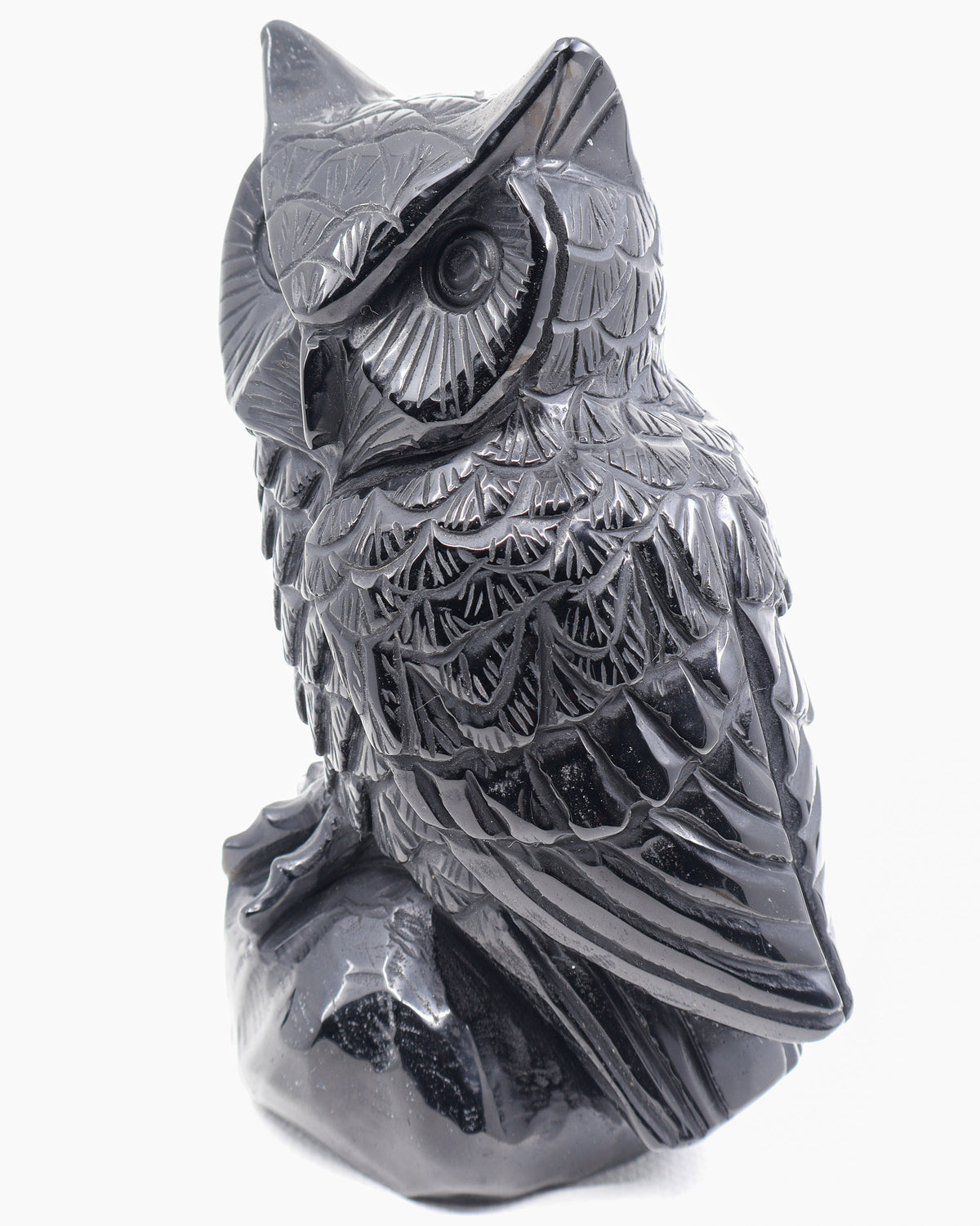 Black Obsidian Owl Carving 2.418kg – The Midnight Guardian | Protection, Wisdom & Grounding