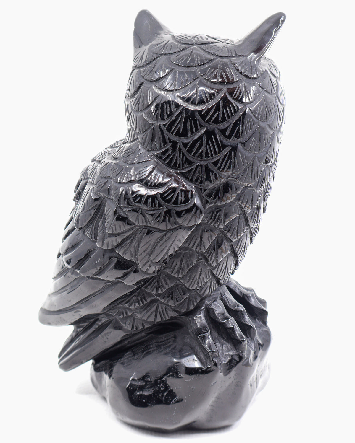 Black Obsidian Owl Carving 2.418kg – The Midnight Guardian | Protection, Wisdom & Grounding