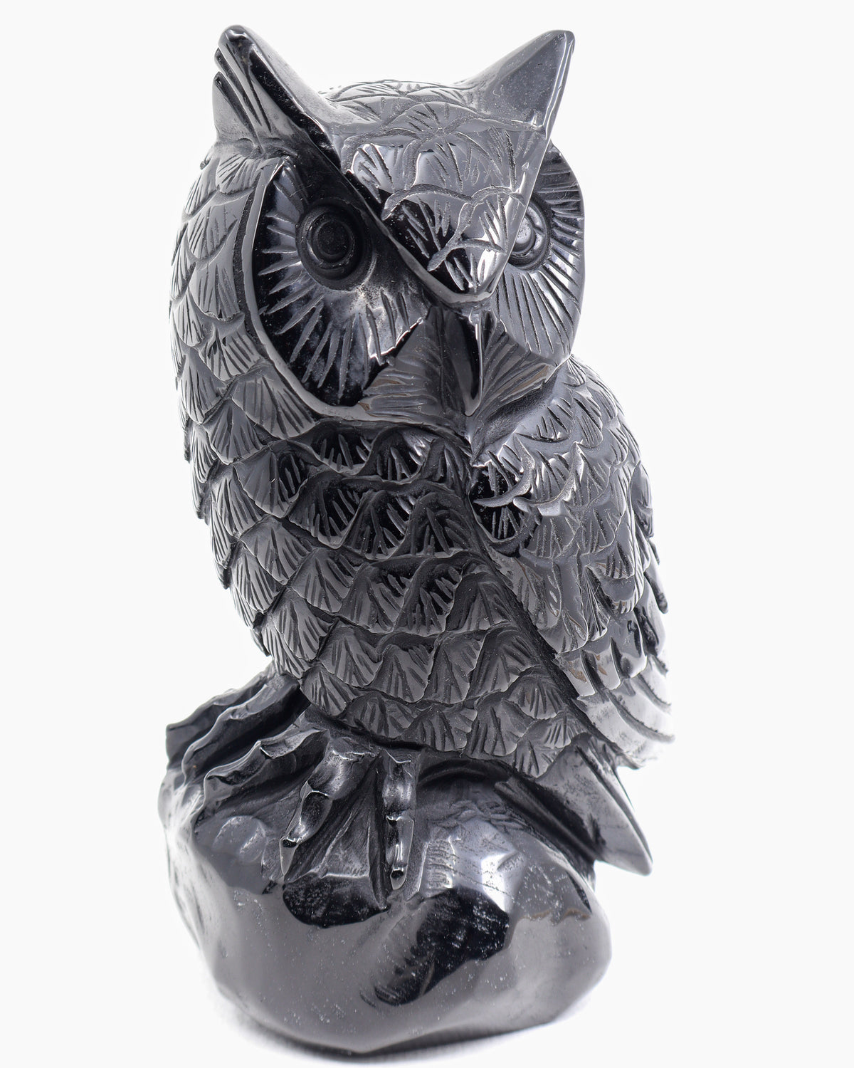 Black Obsidian Owl Carving 2.418kg – The Midnight Guardian | Protection, Wisdom & Grounding