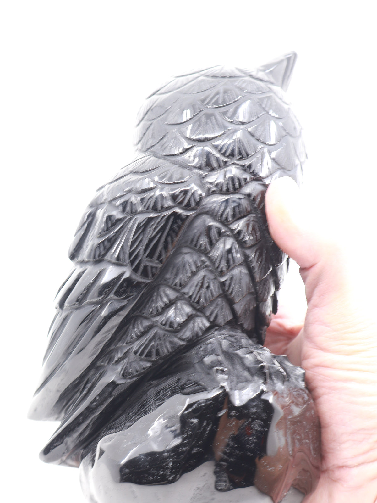 Black Obsidian Owl Carving 2.418kg – The Midnight Guardian | Protection, Wisdom & Grounding