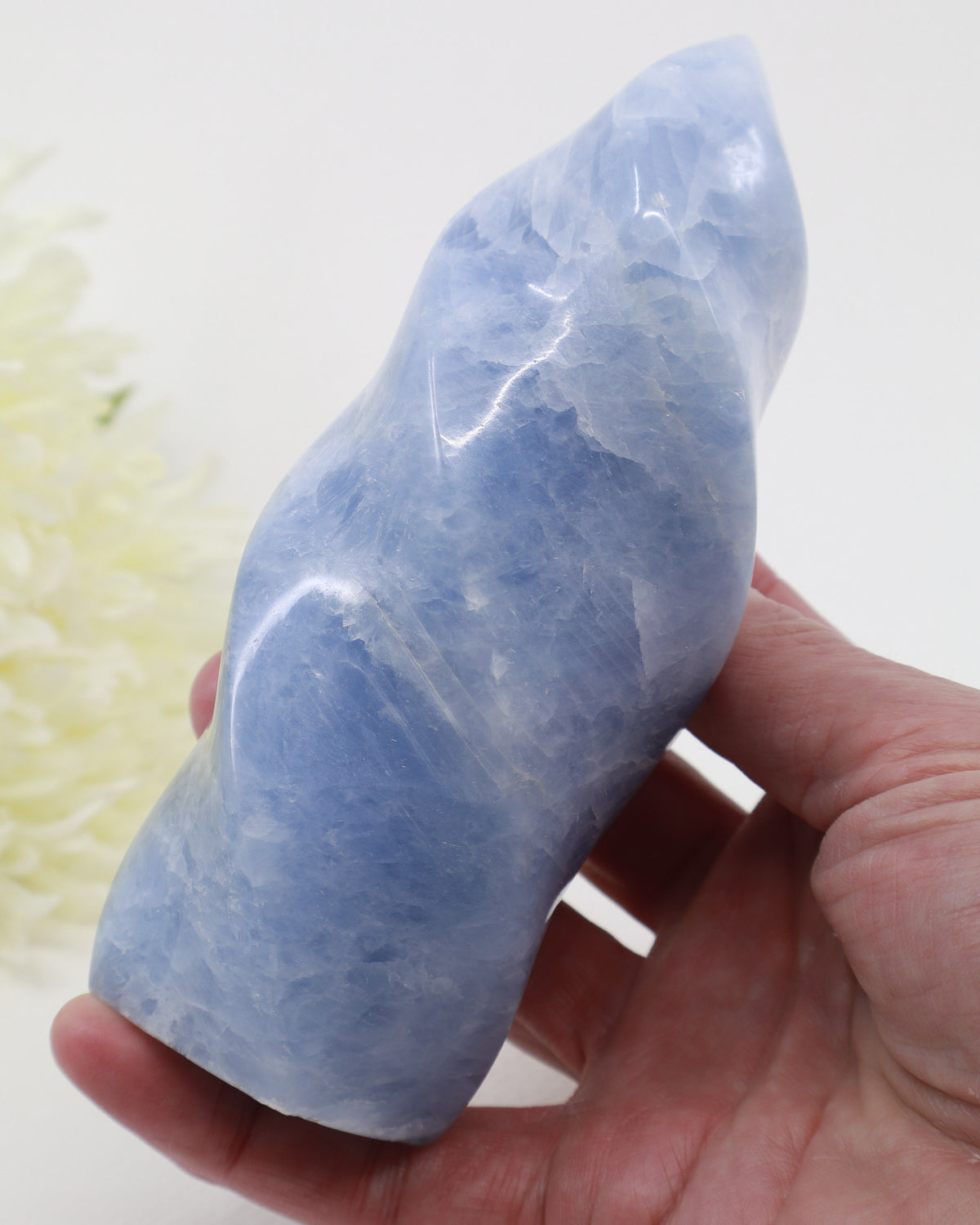 Blue Calcite Flame 684g – The Tranquil Flame | Calm, Communication & Peace