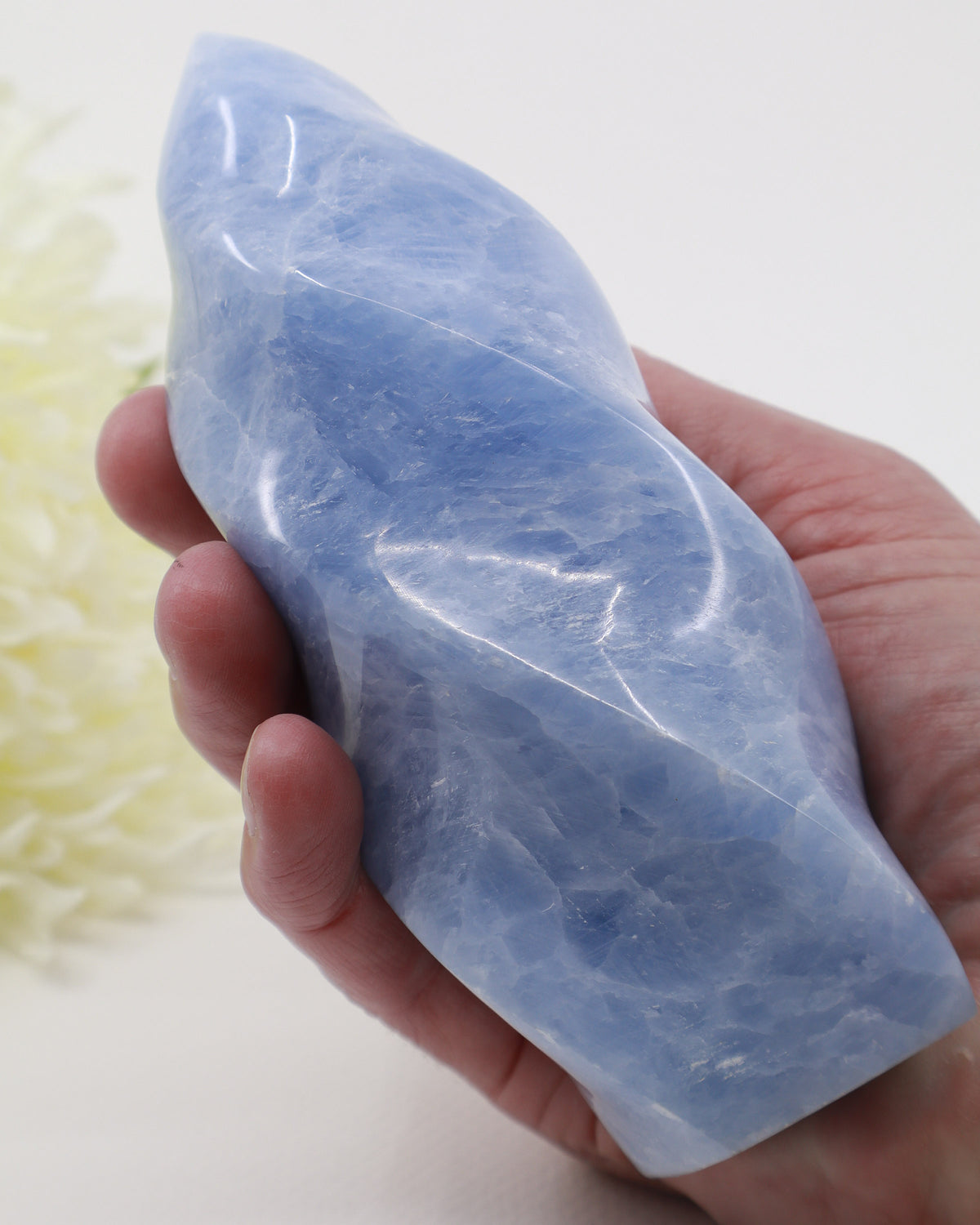 Blue Calcite Flame 684g – The Tranquil Flame | Calm, Communication & Peace
