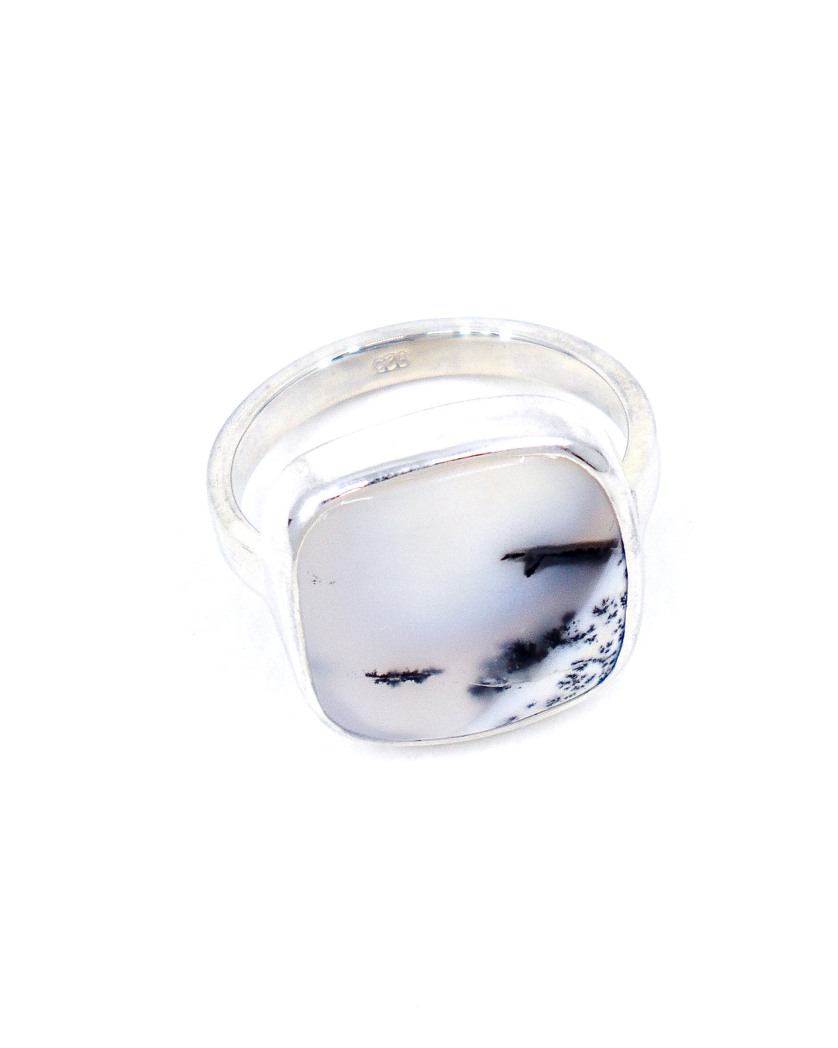 Dendritic Agate Sterling Silver Ring Size 9 – The Secret Garden | Growth & Grounding