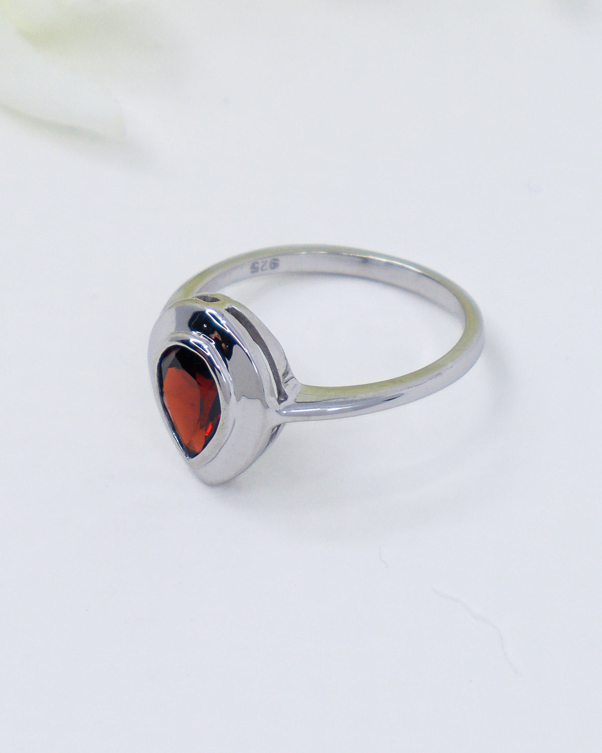 Garnet Sterling Silver Ring – Sacred Fire | Size 8