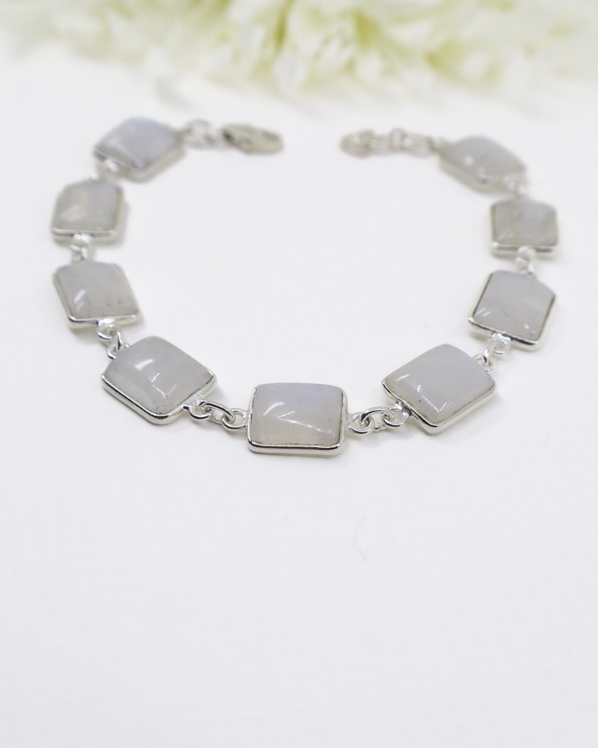 Rainbow Moonstone Silver Bracelet | Intuition, Feminine Energy & New Beginnings