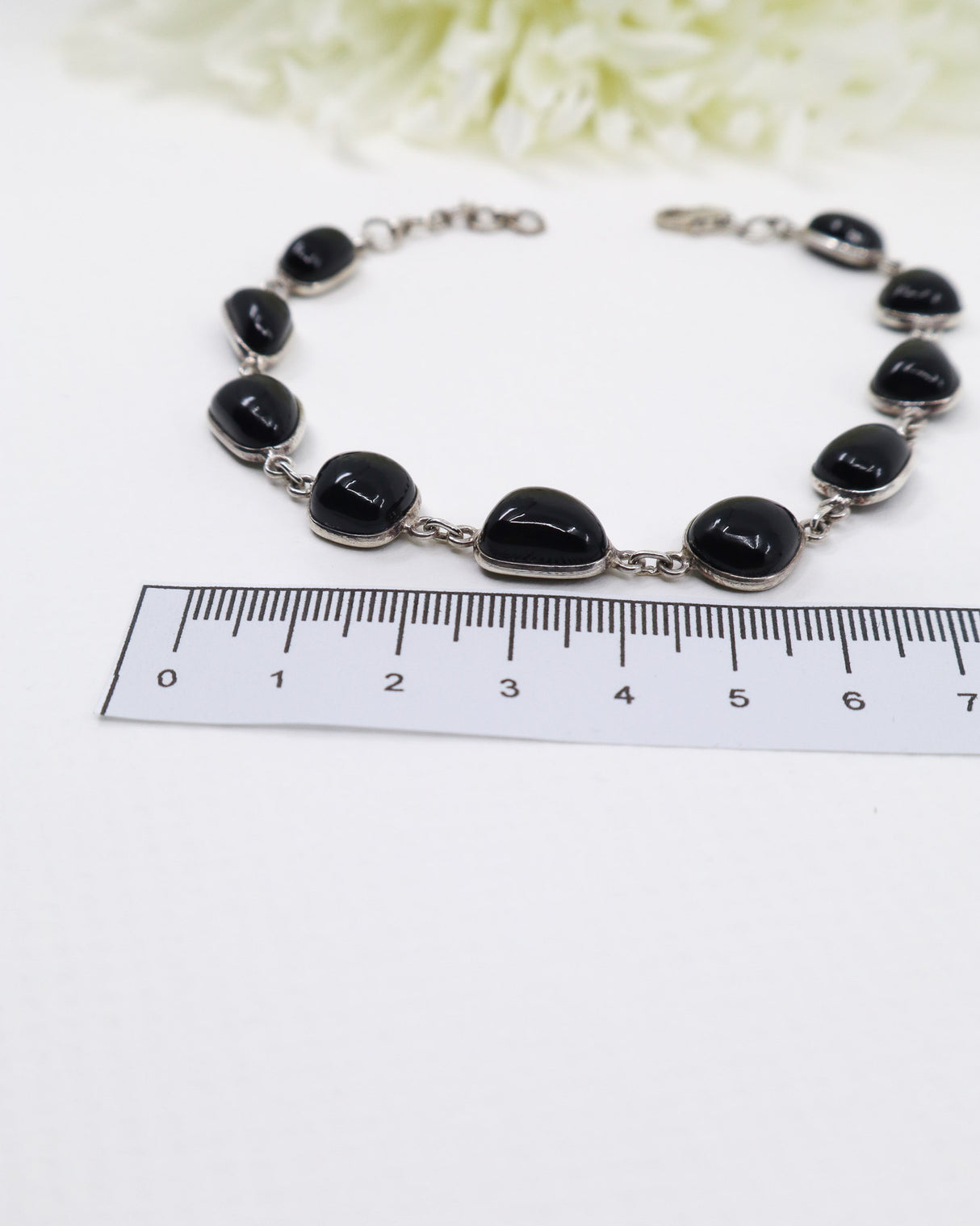 Black Onyx Sterling Silver Bracelet | Protection & Grounding