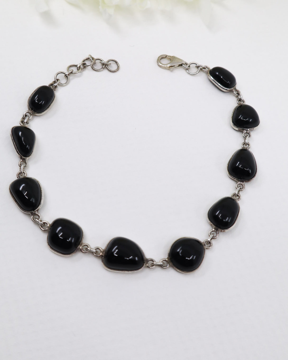Black Onyx Sterling Silver Bracelet | Protection & Grounding