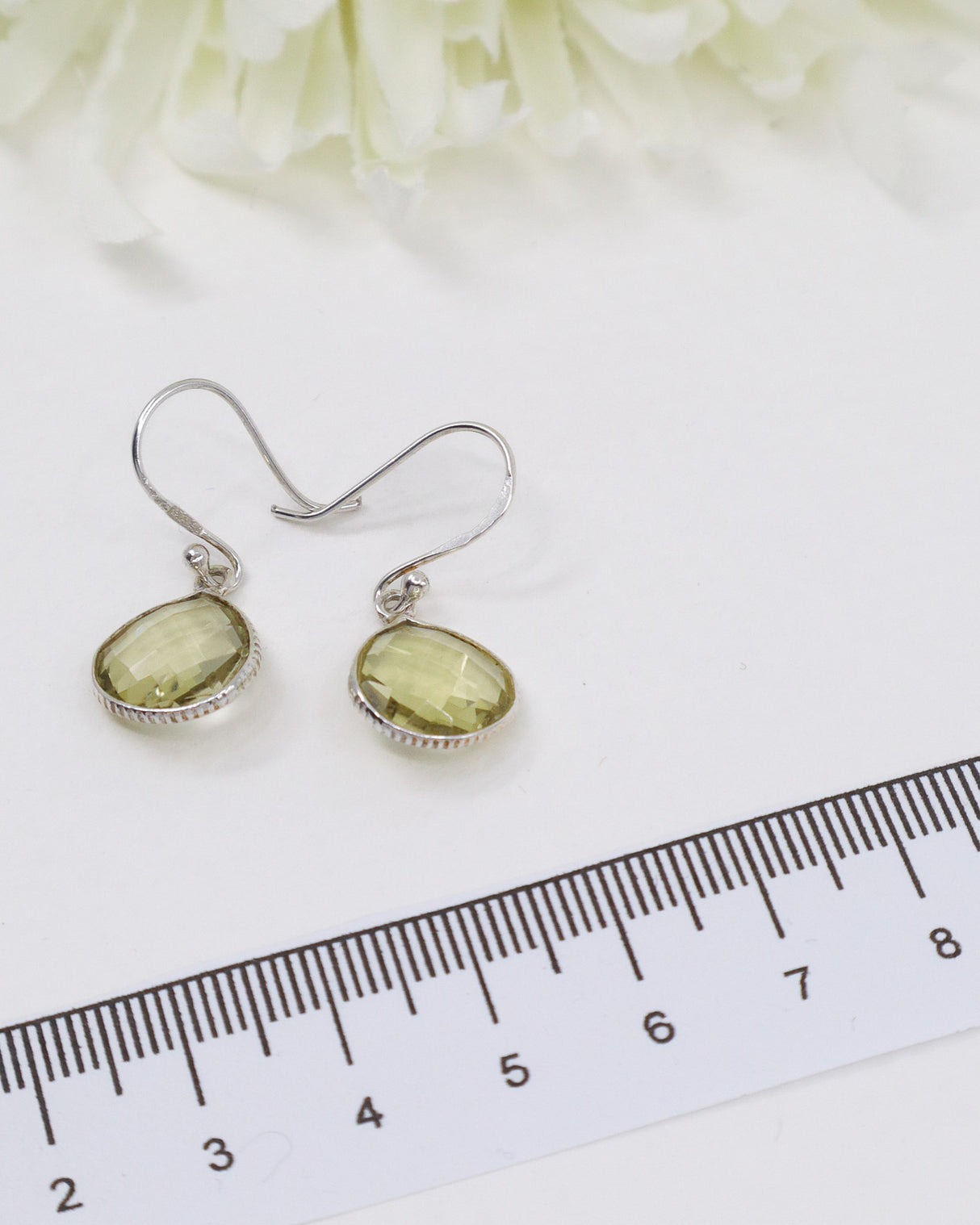 Green Amethyst Sterling Silver Earrings | Calm & Heart Healing