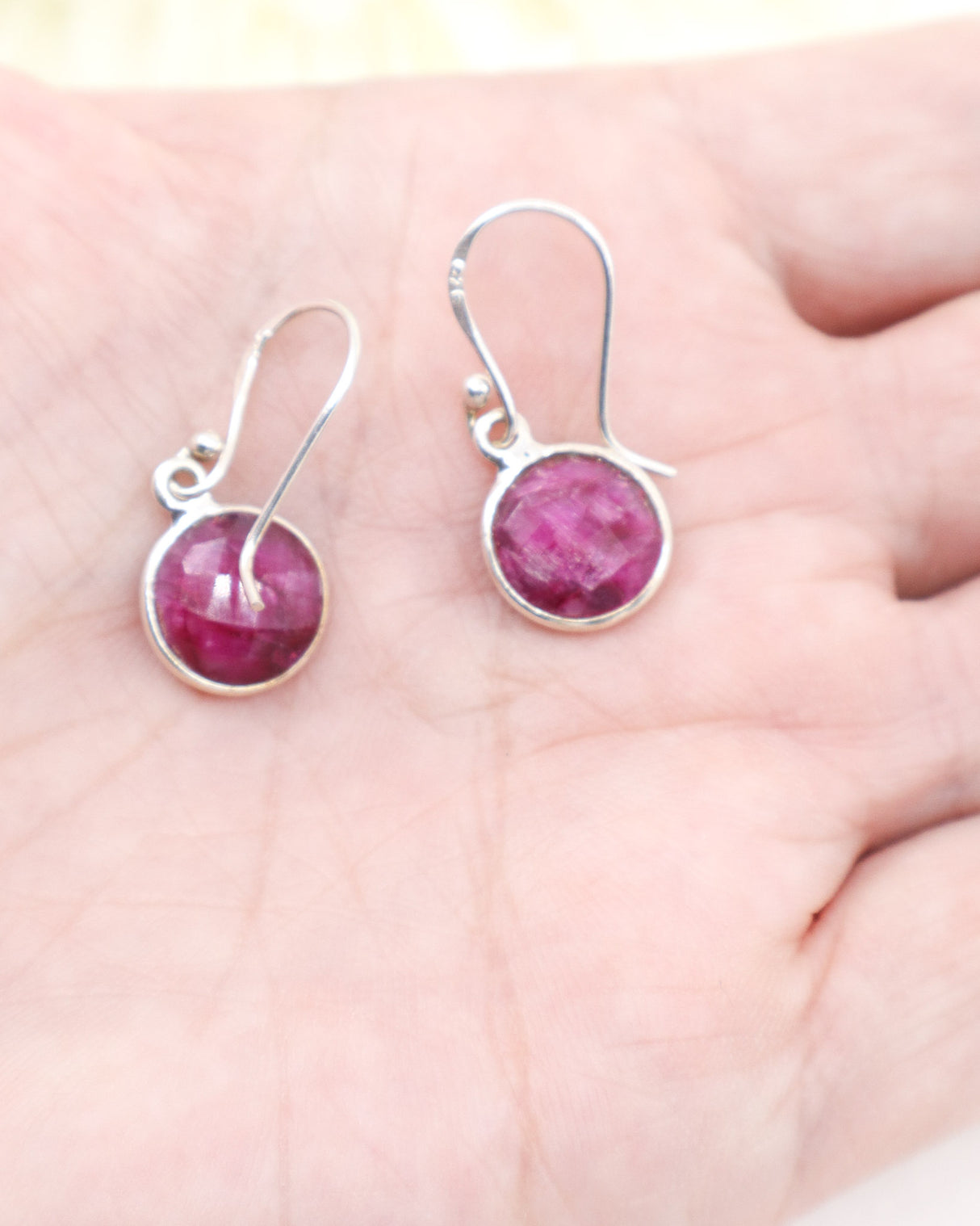 Indian Ruby Sterling Silver Earrings | Passion & Strength