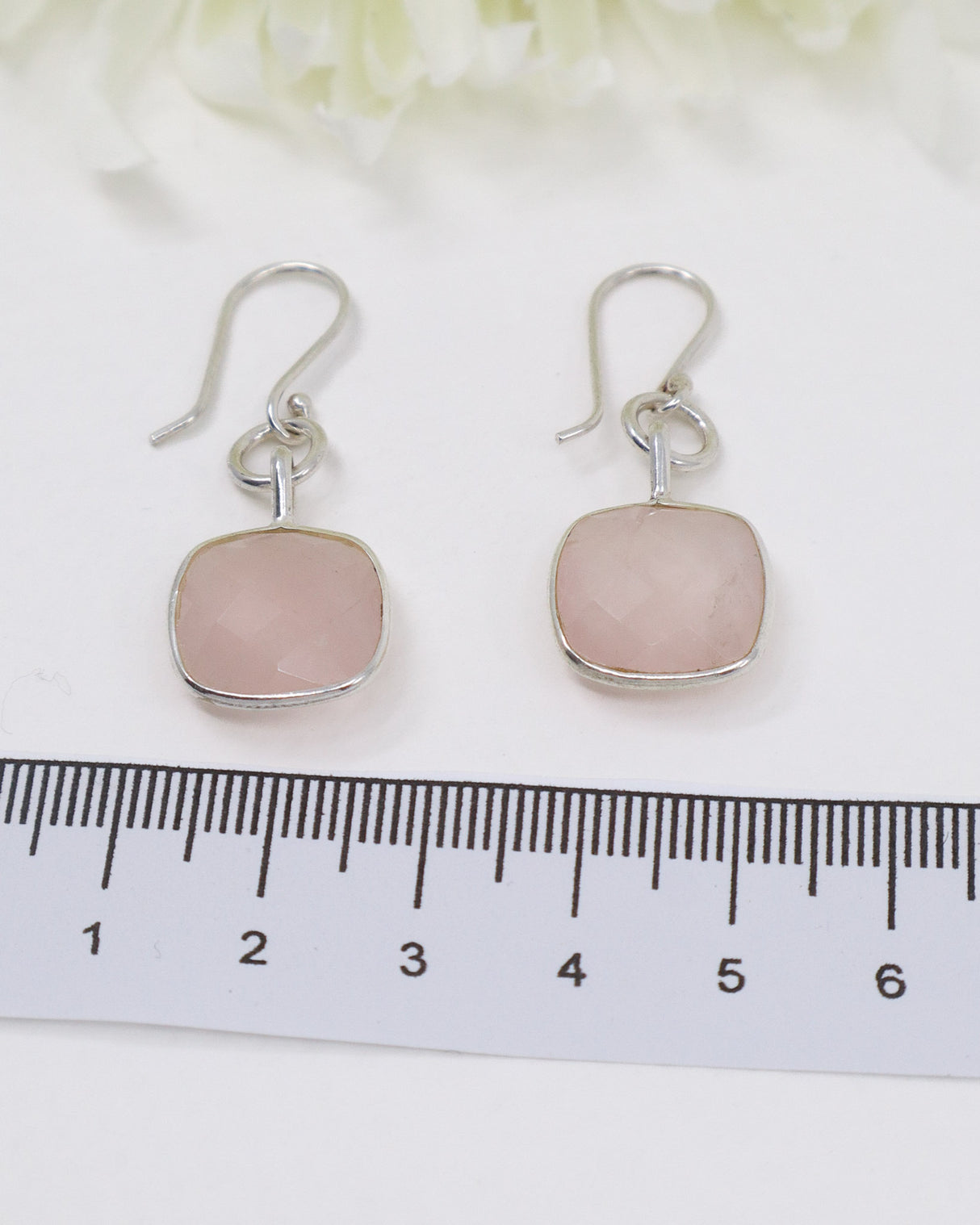 Rose Quartz Sterling Silver Earrings | Love & Self Love