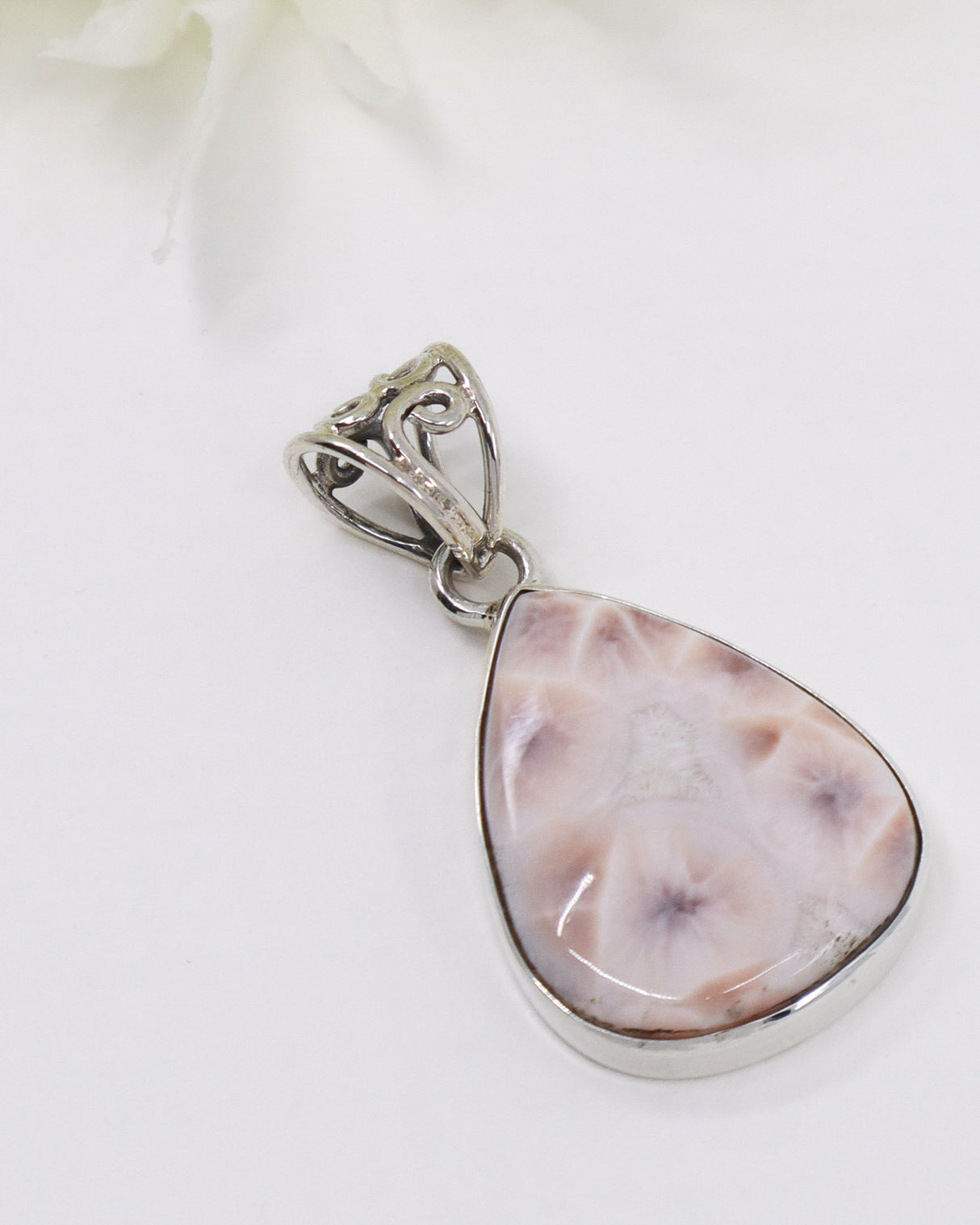 Pink Natrolite (“Pink Larimar”) Pendant | Sterling Silver | Divine Feminine & Emotional Healing