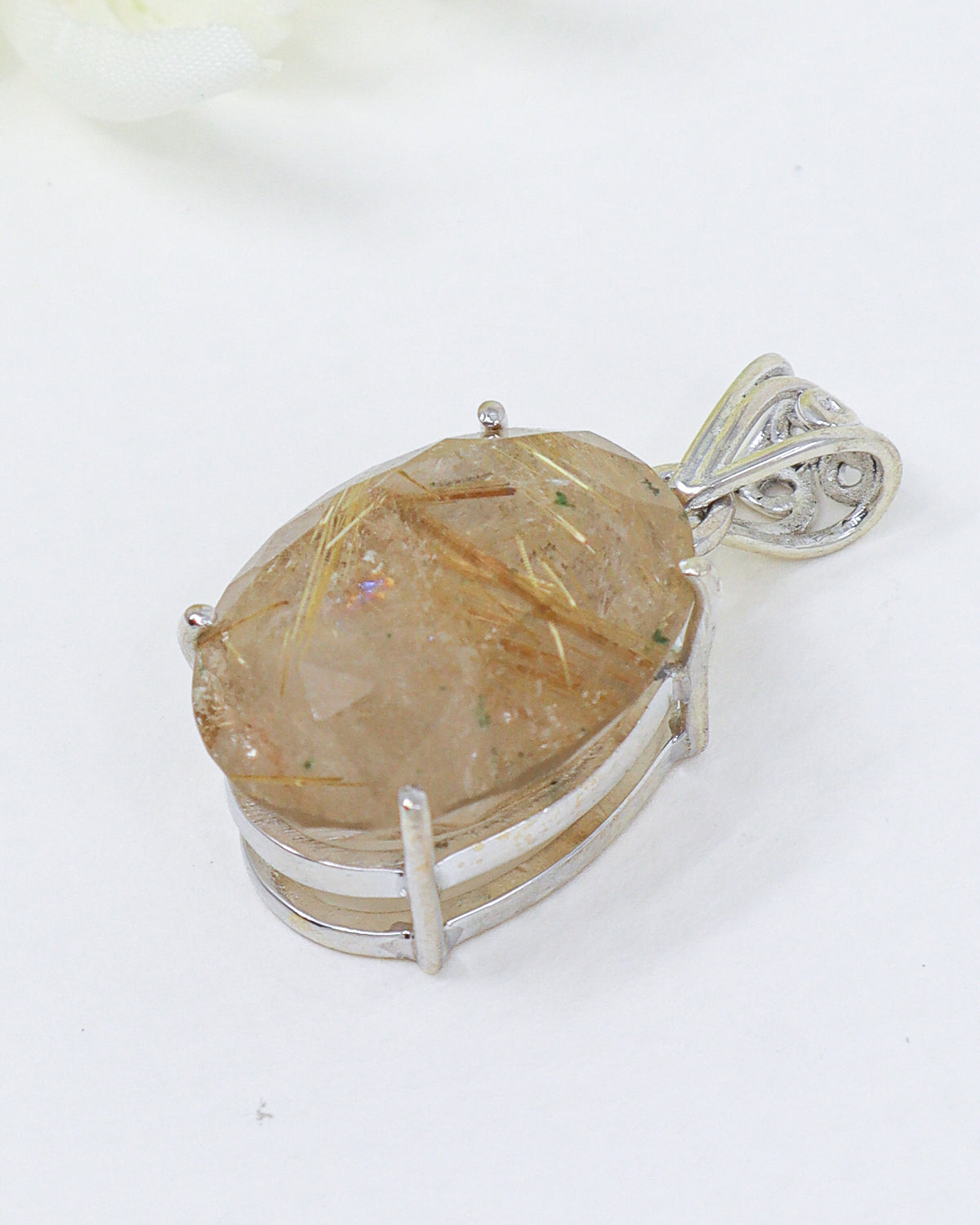 Golden Rutilated Quartz Pendant | Threads of Destiny | Abundance & Manifestation