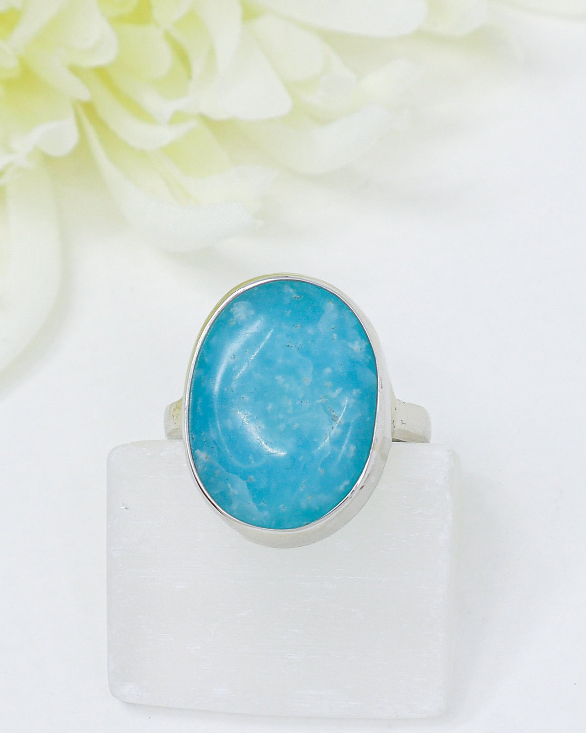 Hemimorphite Sterling Silver Ring – Size 8 | Calm & Emotional Healing