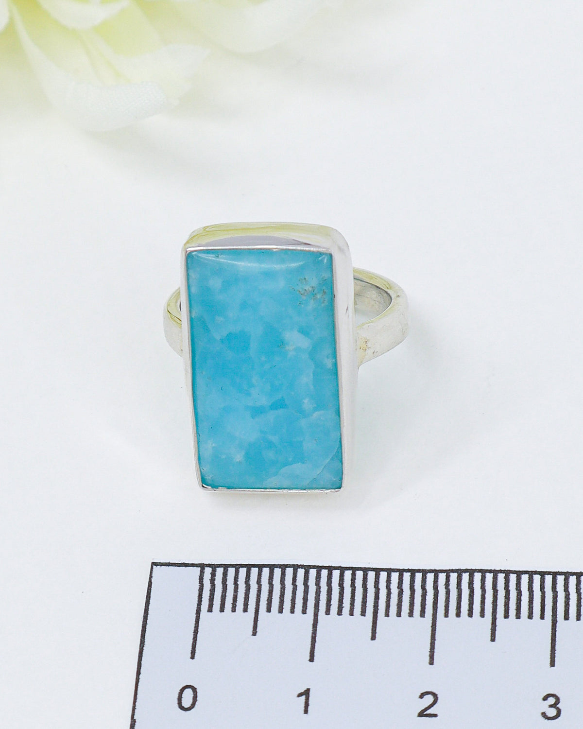 Hemimorphite Sterling Silver Ring – Size 8 | Calm & Communication