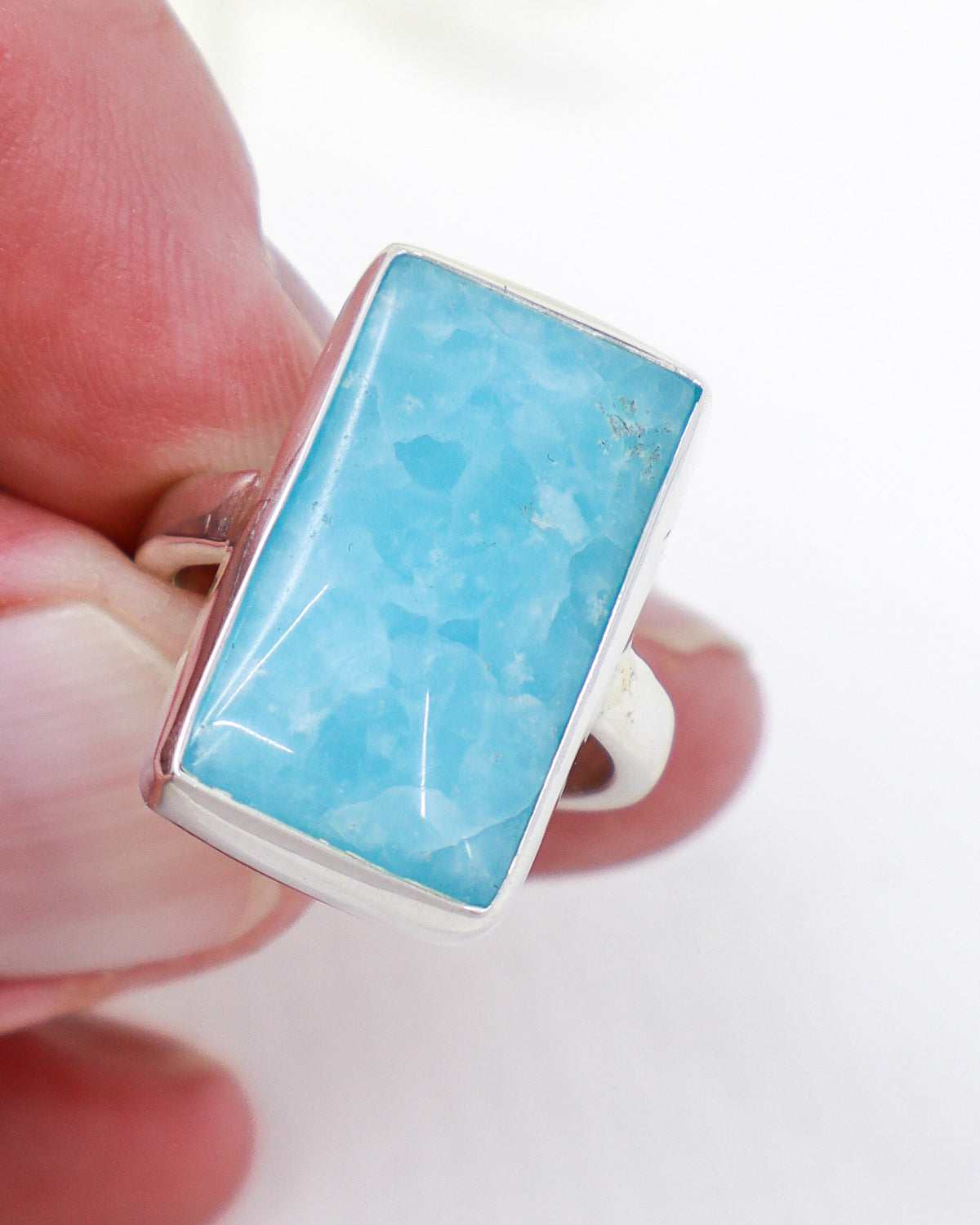 Hemimorphite Sterling Silver Ring – Size 8 | Calm & Communication