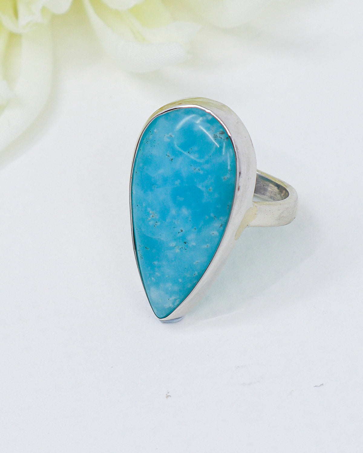 Hemimorphite Sterling Silver Ring Size 6 | Calm & Communication
