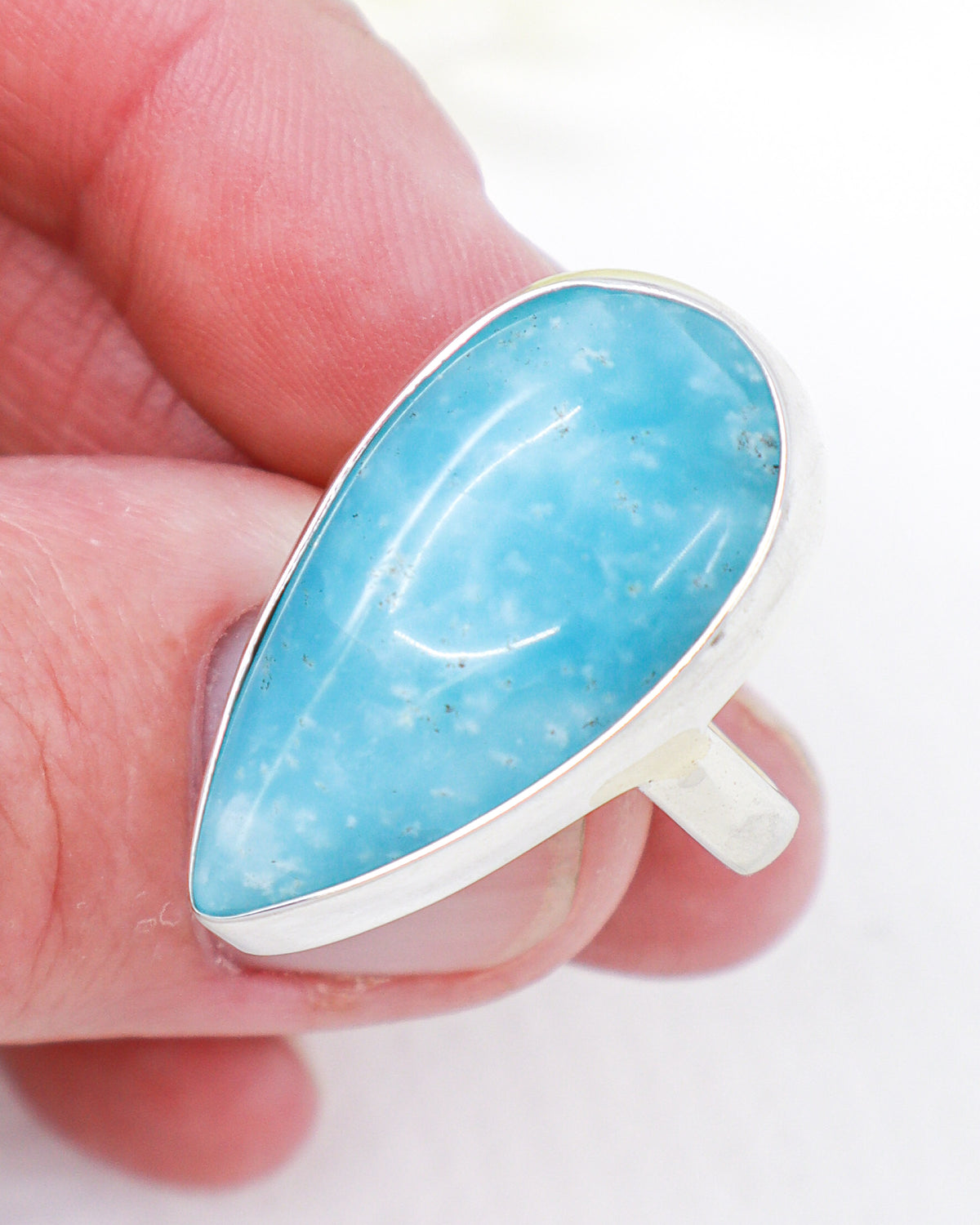 Hemimorphite Sterling Silver Ring Size 6 | Calm & Communication