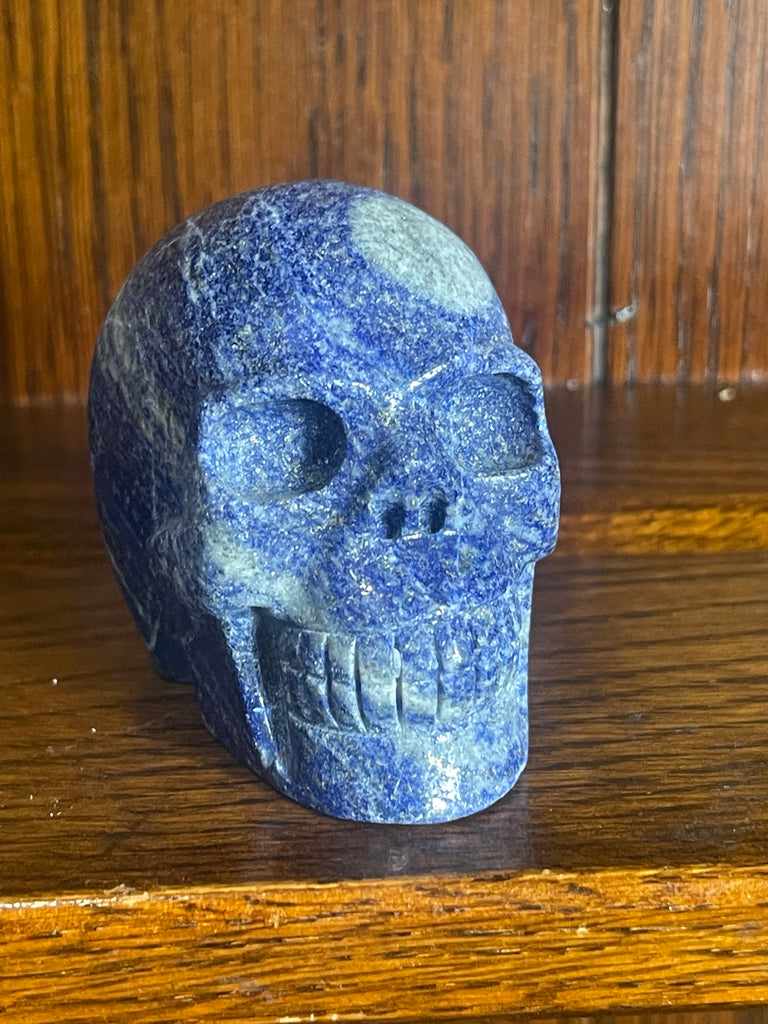 Lapis Lazuli Skull Carving 340g - Concentration