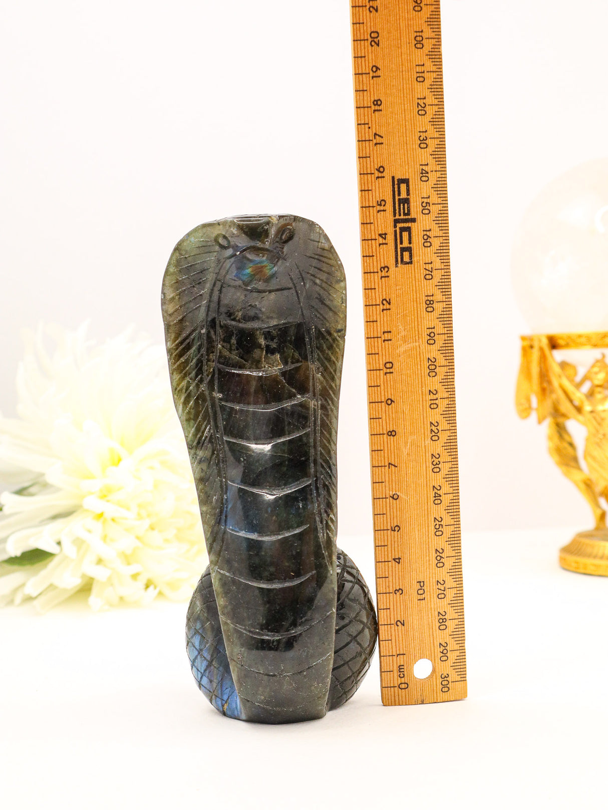 Labradorite Snake Carving | 18cm | 443g | Protection & Transformation